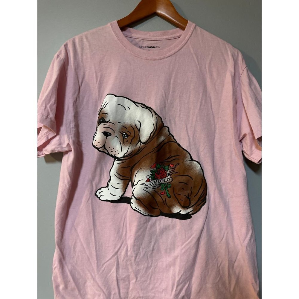 Mens Size L Fashion Nova Men Bulldog Shirt - Picture 3 of 6